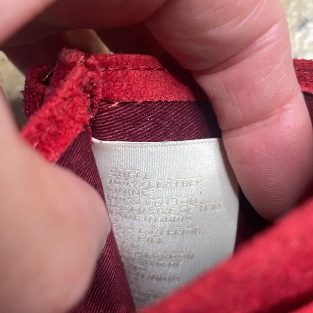 Red Suede Leather Credit Card Key Chain Wallet - Picture 3 of 6